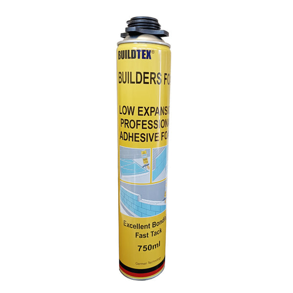 Low expansion adhesive foam